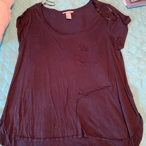 Navy blue short sleeve top